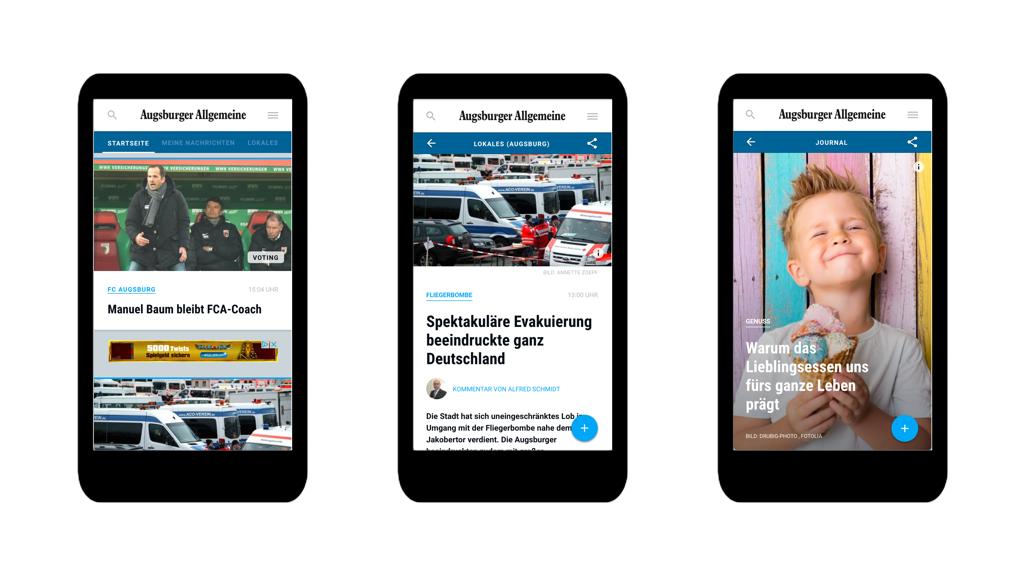 Screen Augsburger Allgemeine Mobile Website