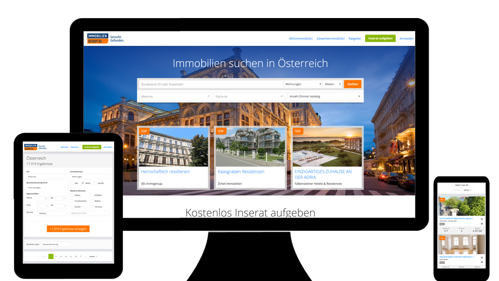 Screen ImmobilienScout24 AT Search Frontend